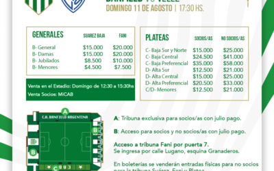 Venta de entradas para el partido ante Vélez