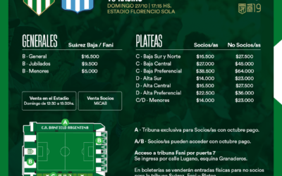 Venta de entradas para el partido ante Racing