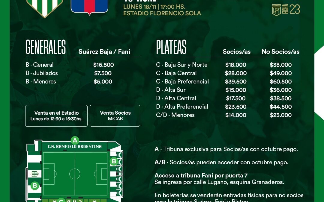 Venta de entradas para el partido ante Tigre