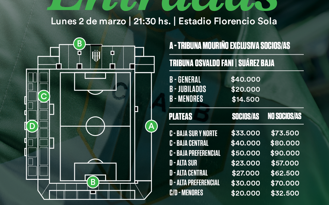 Venta de entradas para el partido ante Aldosivi